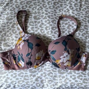 Cacique Floral Underwire Bra in Mauve and Yellow